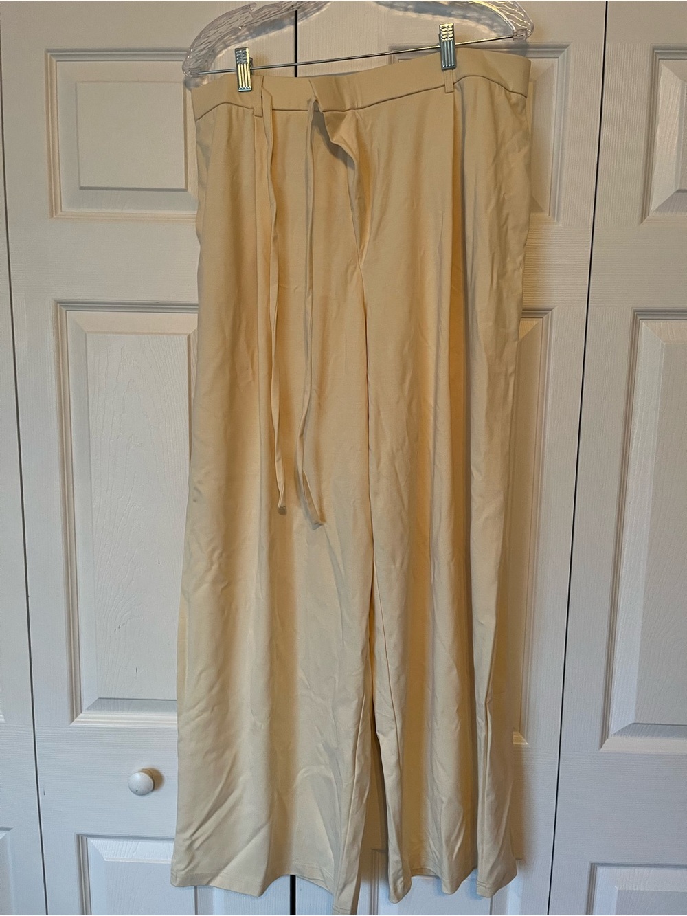 OGL Cream Wide-Leg Drawstring Pants